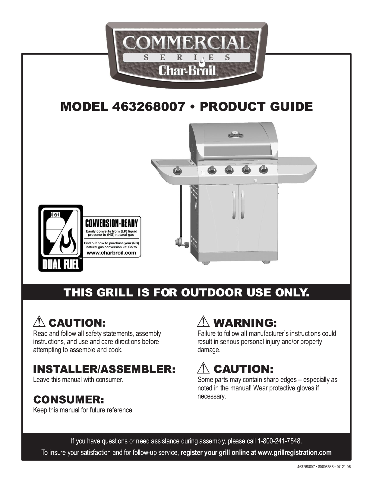 Charbroil 463268007 Owner's Manual