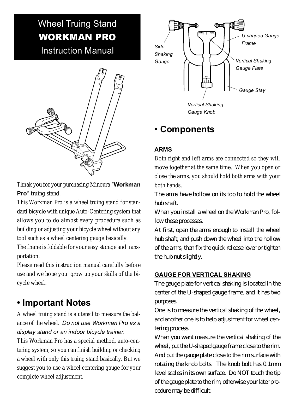 Minoura WORKMAN PRO User Manual