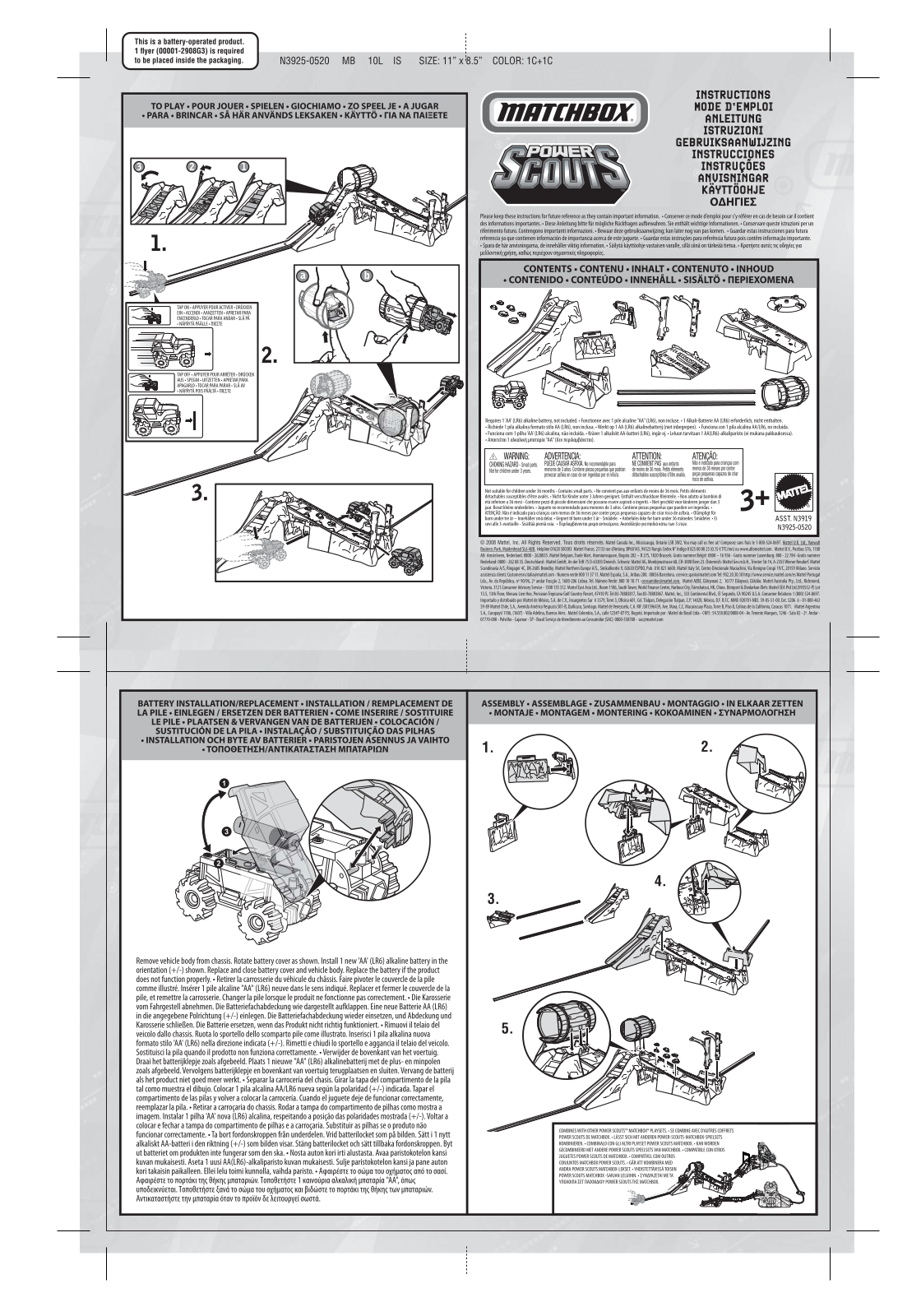 Fisher-Price N3925 Instruction Sheet