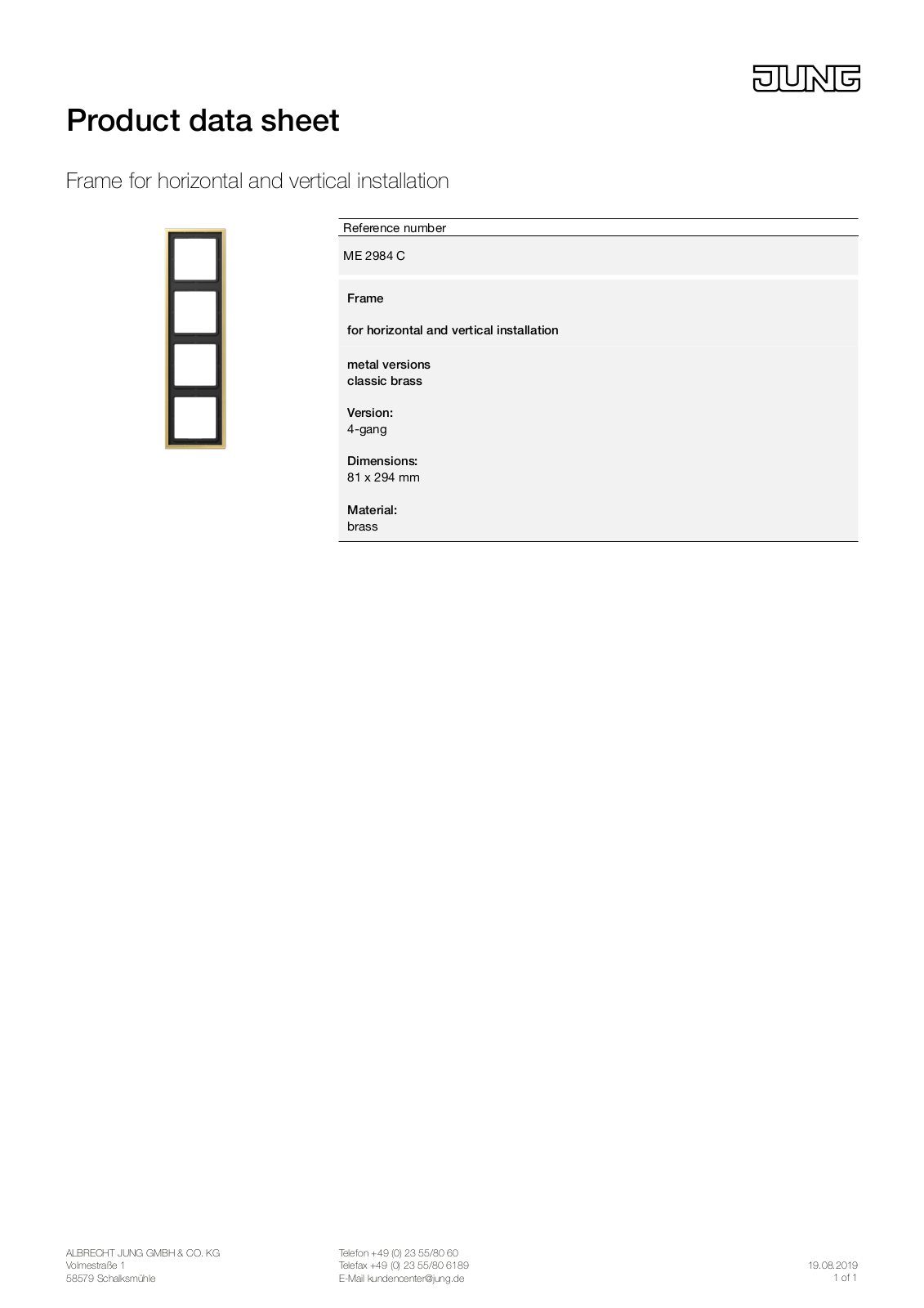 Jung ME 2984 C User Manual