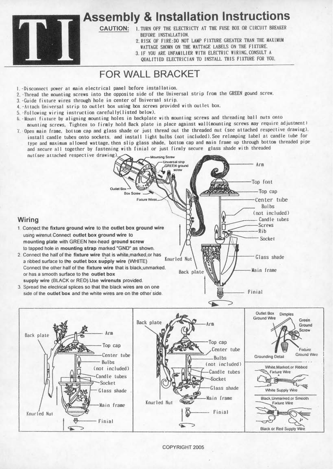 Triarch 75171, 75181, 75161 User Manual