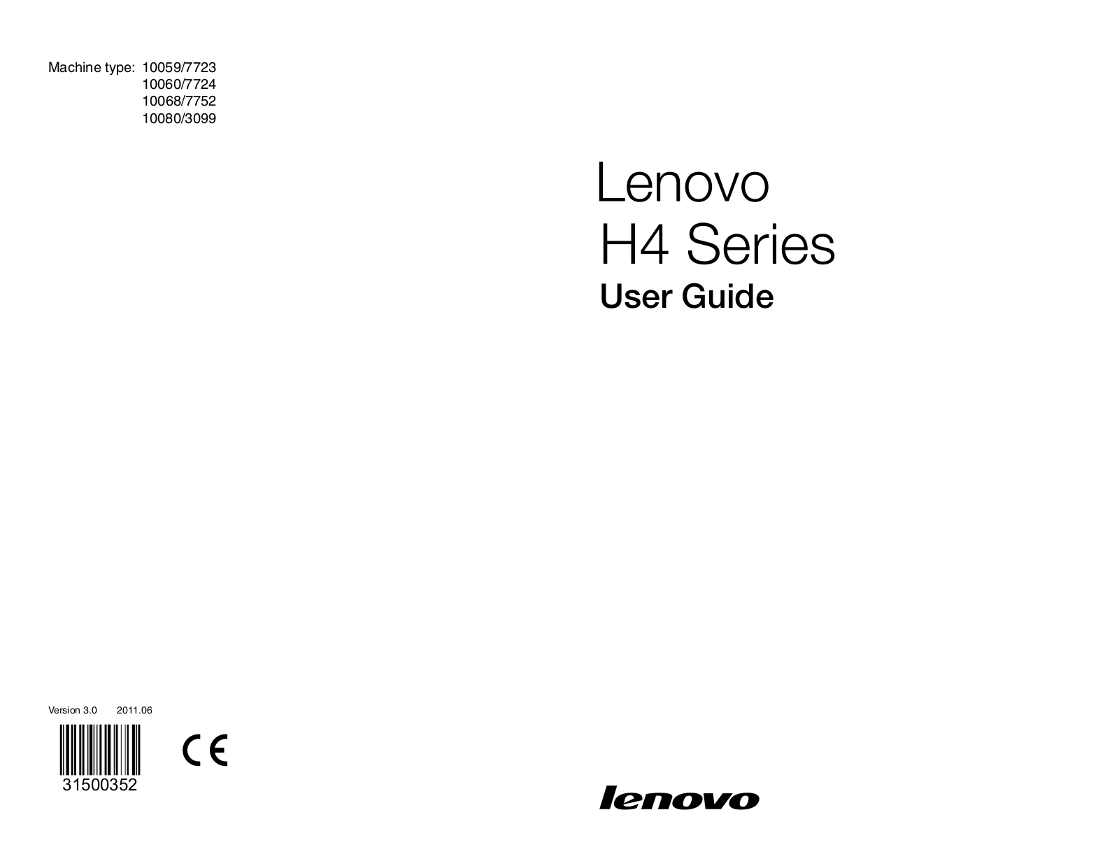 Lenovo 10060-7724, 10080-3099, 10059-7723, 10068-7752 User Manual