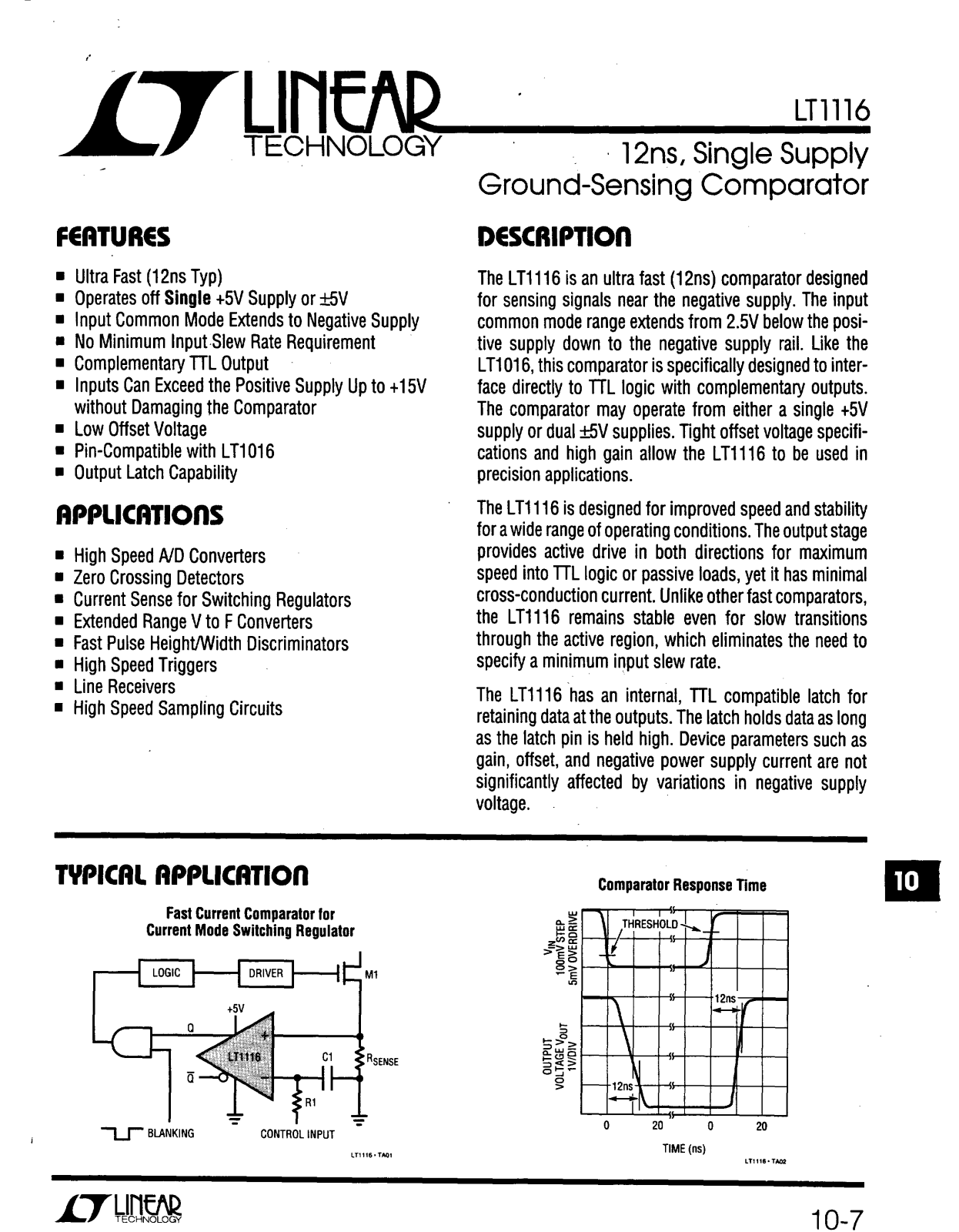 Linear Technology LT1116 Datasheet