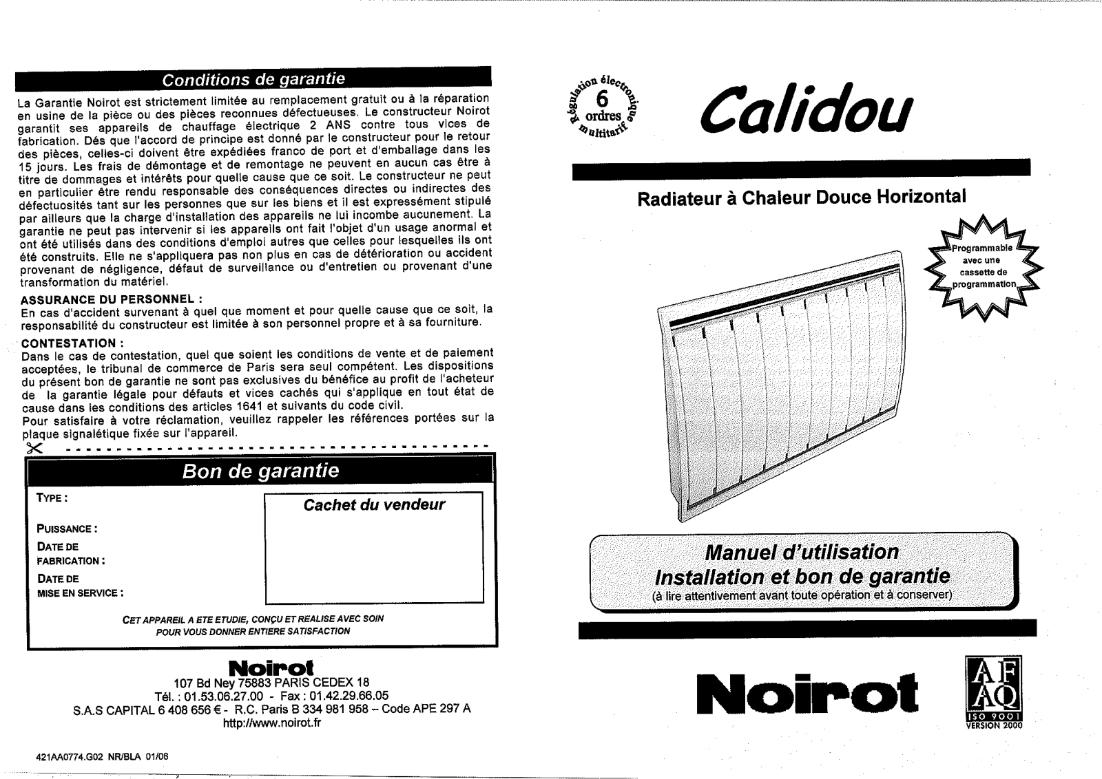 NOIROT CALIDOU+ B User Manual