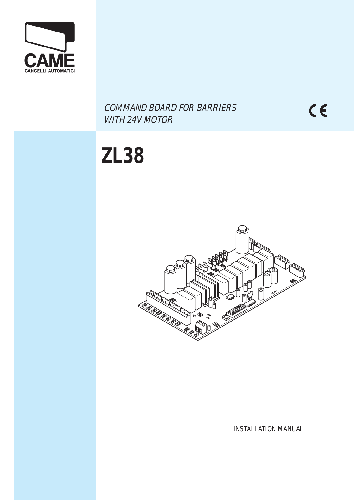 CAME ZL38 User Manual