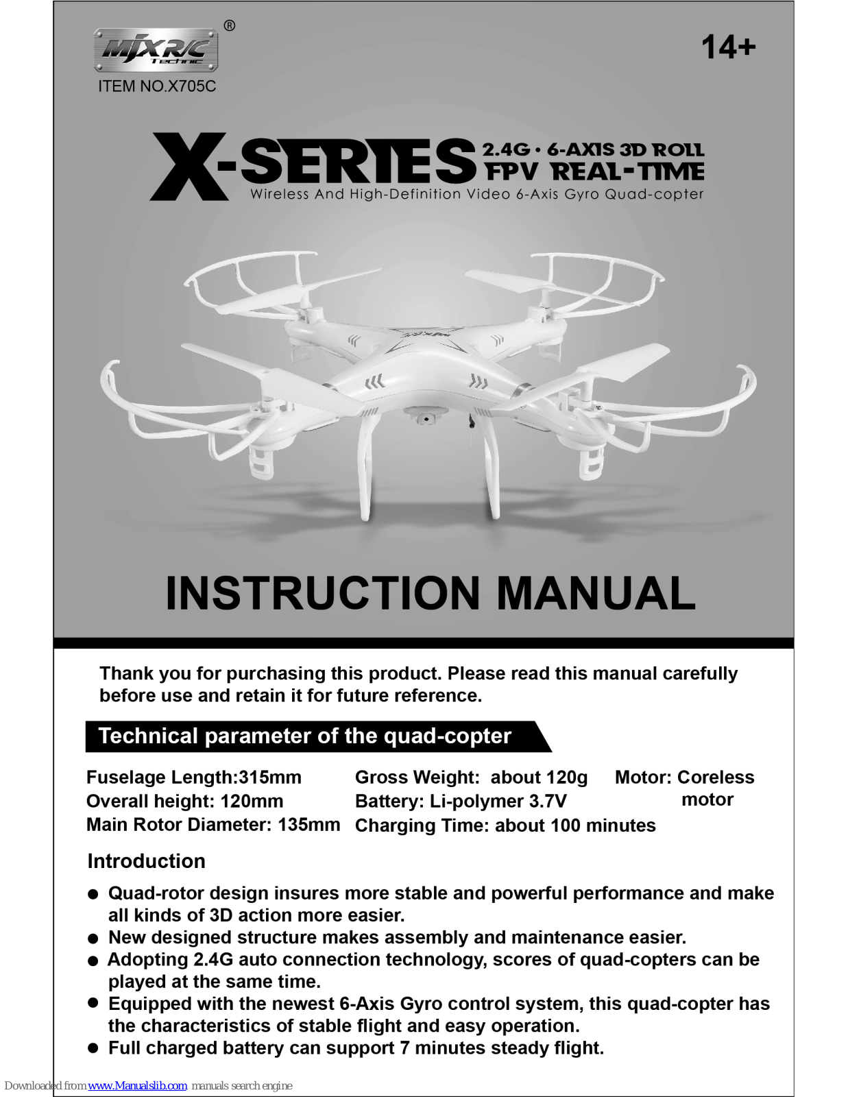 MJX R/C X Instruction Manual