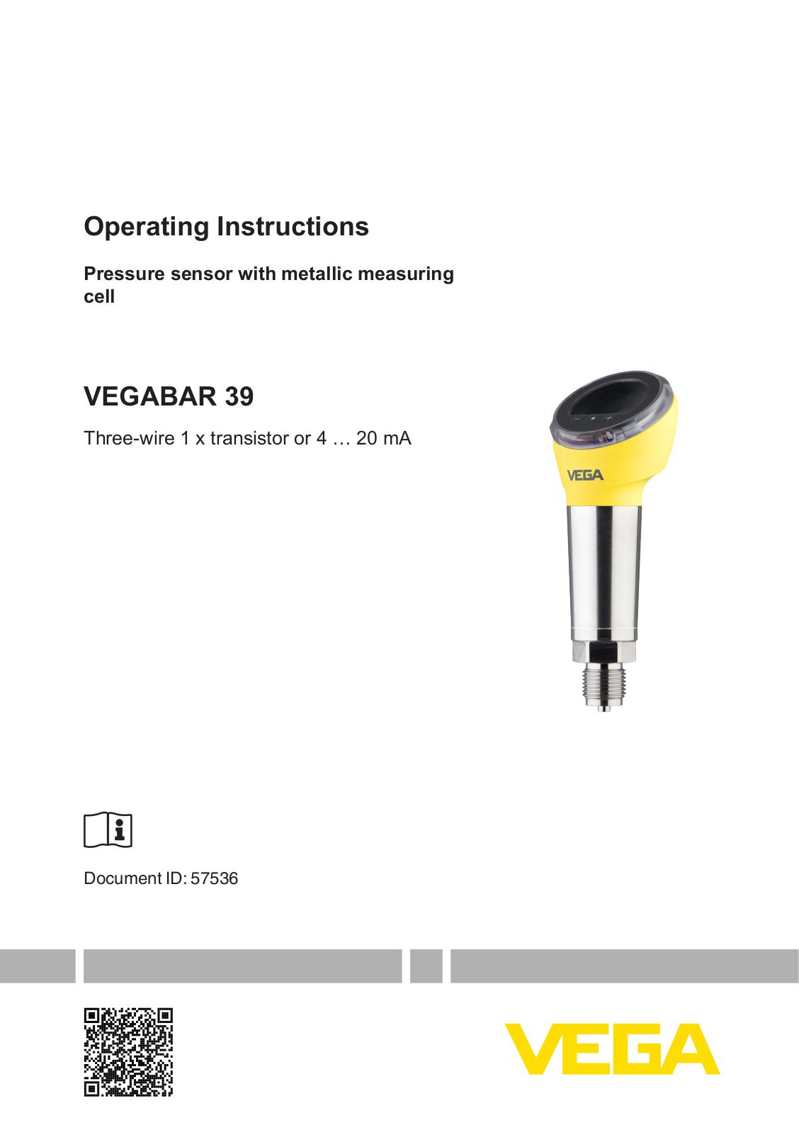 VEGA VEGABAR 39 Operating Instructions