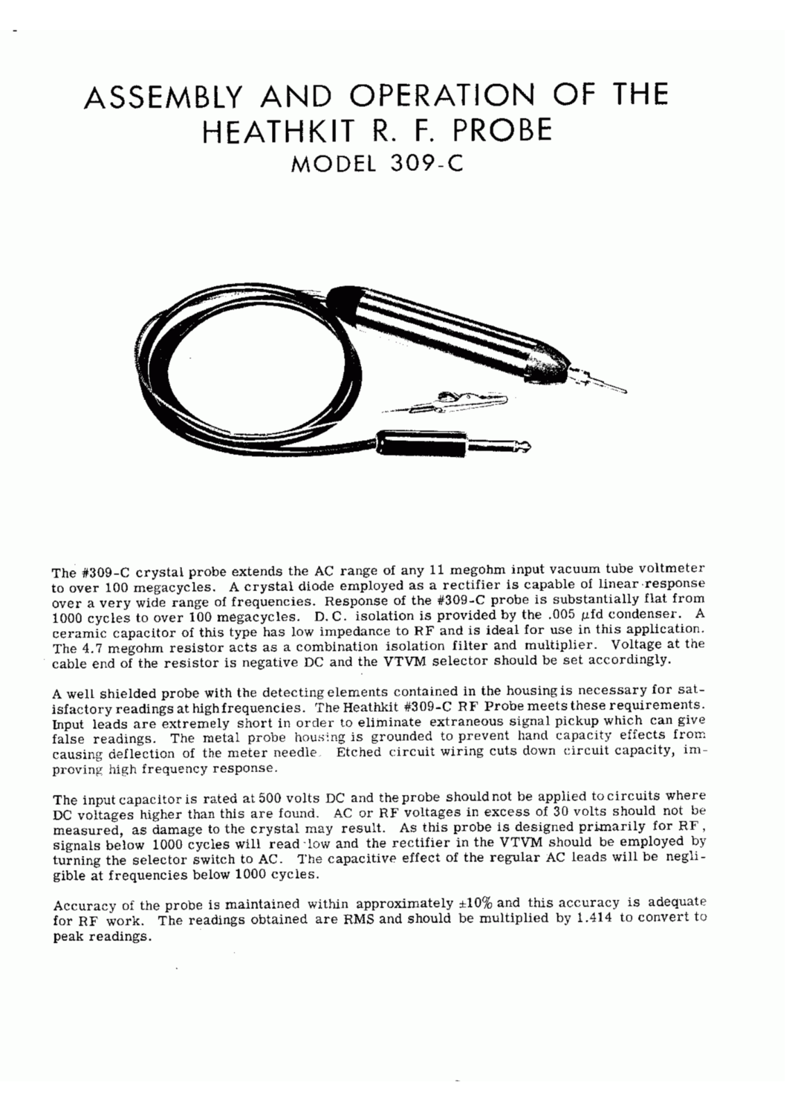 Heathkit 309-C Owners Manual