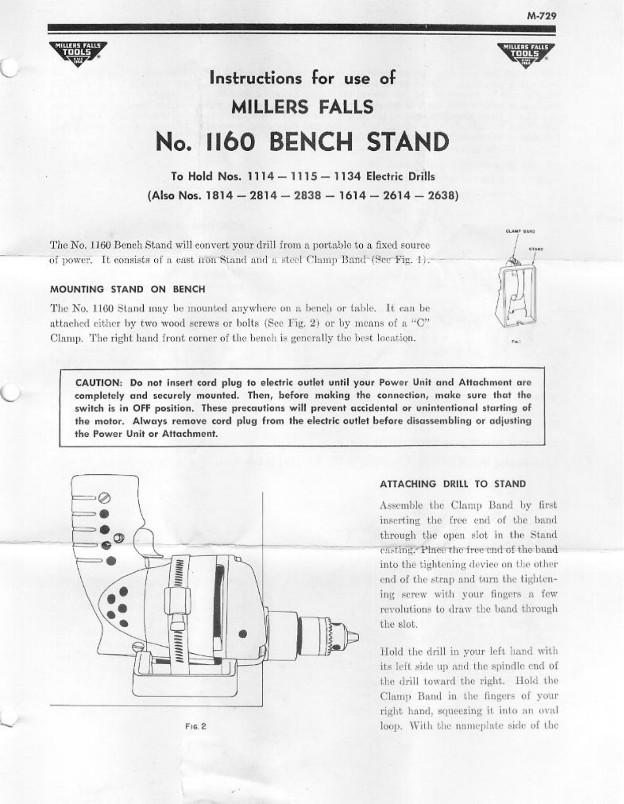Millers Falls No. 1160 Bench Stand Other - ManualMachine.com