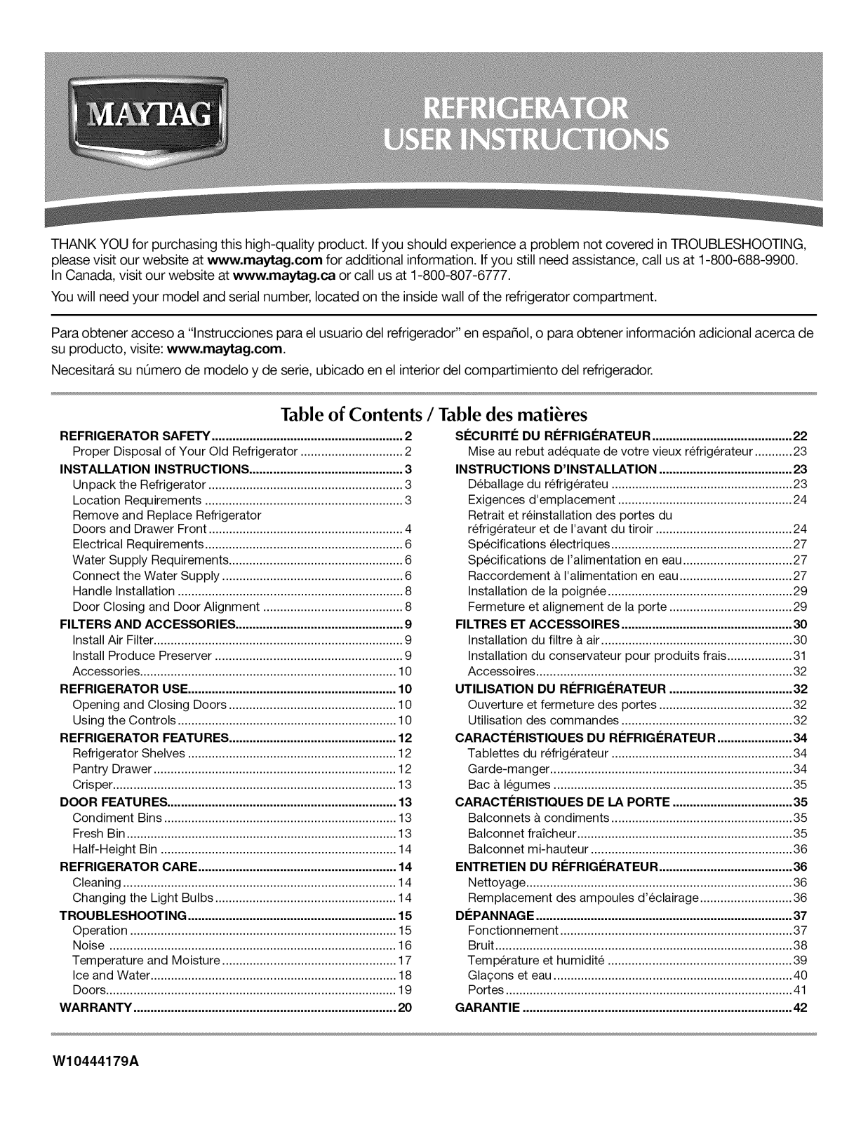 Maytag MFW2055YEW00, MFW2055YEM00, MFW2055YEB00, MFB2055YEW00, MFB2055YEM00 Owner’s Manual