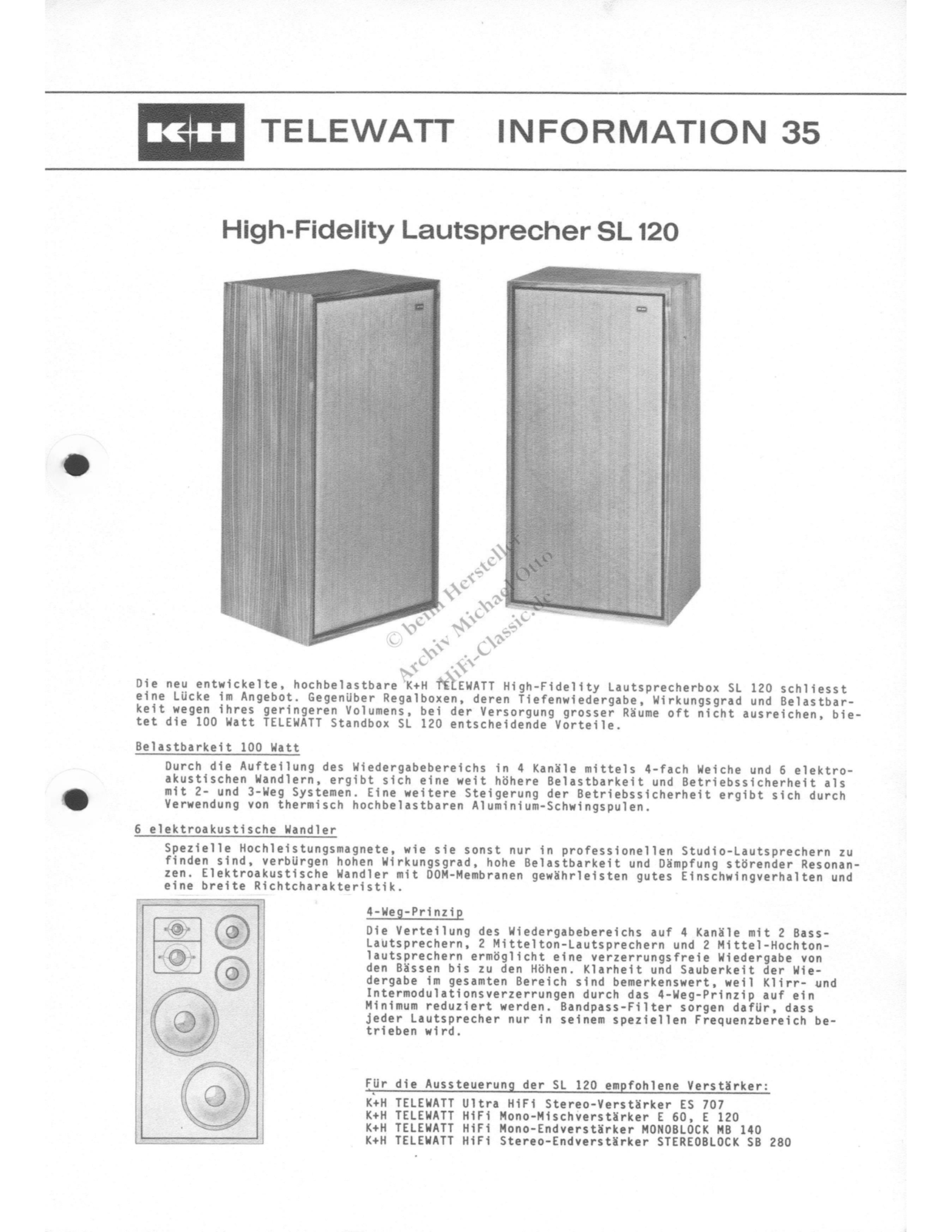 KLEIN + HUMMEL SL 120 datasheet - ManualMachine.com
