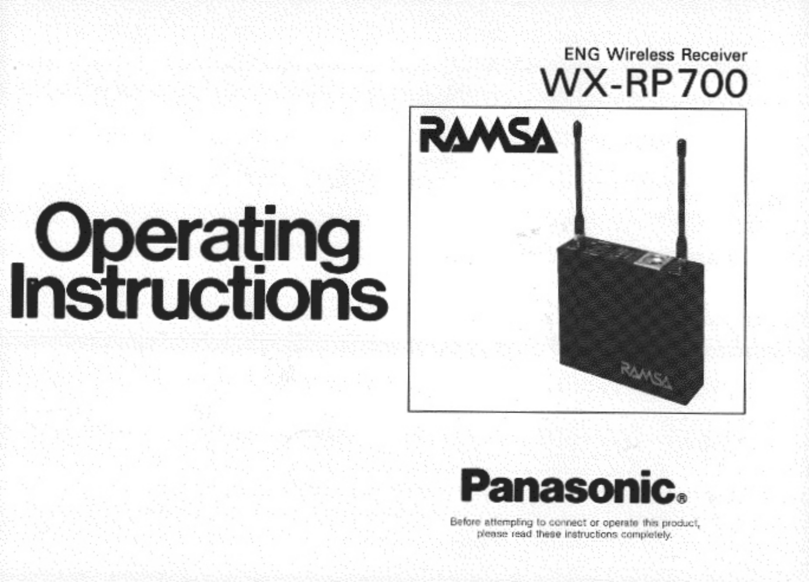 Panasonic WX-RP700 User Manual