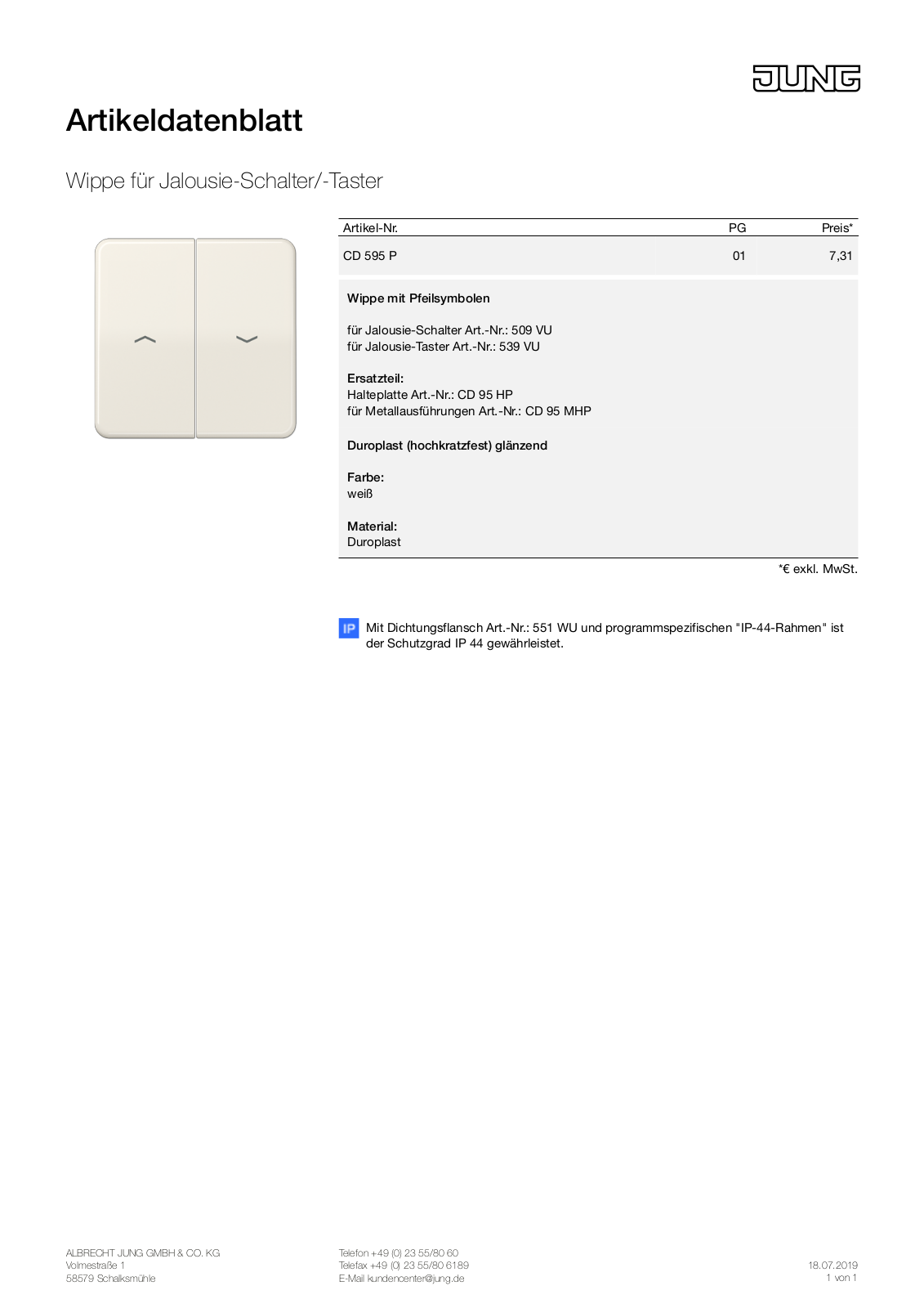 Jung CD 595 P User Manual