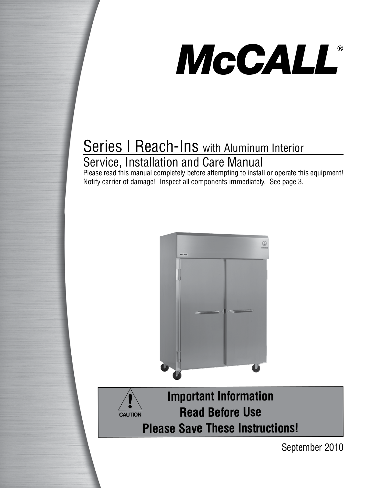 McCall MCCDRL2-G Service Manual