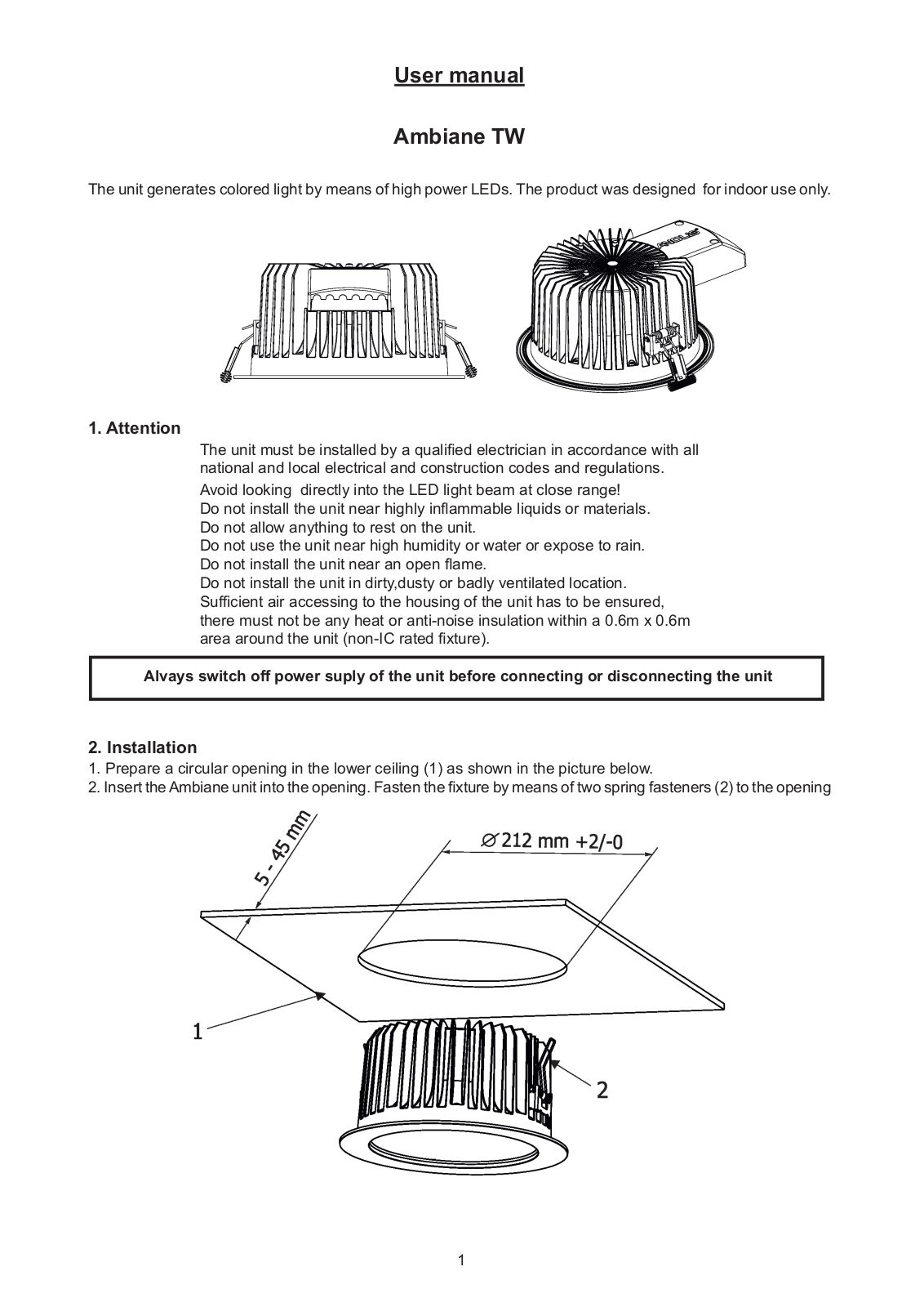 Robe Ambiane User Manual