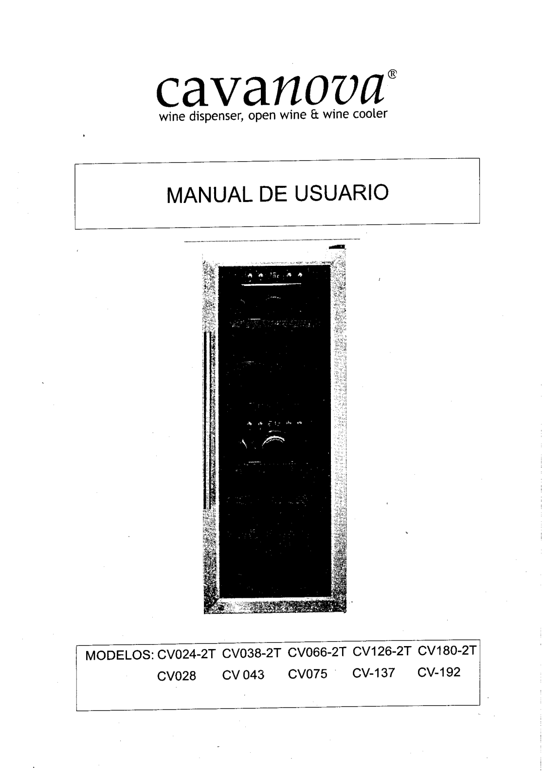 Cavanova CV075 User guide