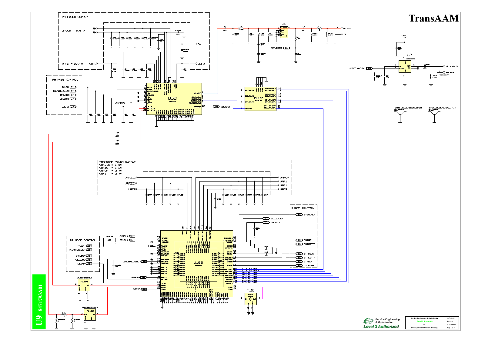 Motorola U9, L3-V8471793A01 Schematic