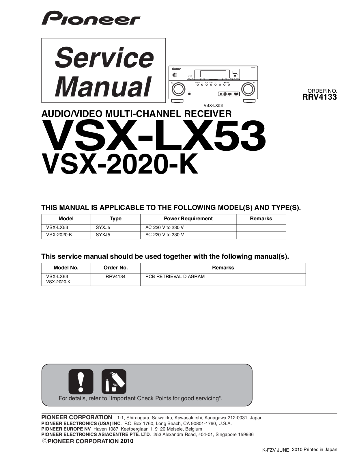 Pioneer VSX-2020-K, VSX-L53 Service Manual