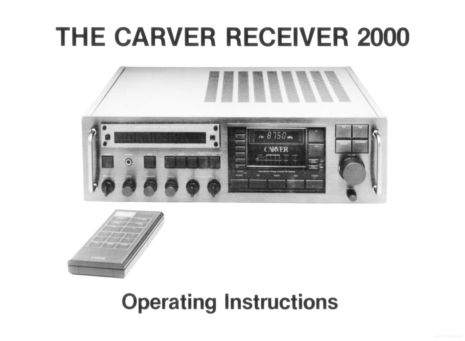 Carver MXR-2000 User Manual