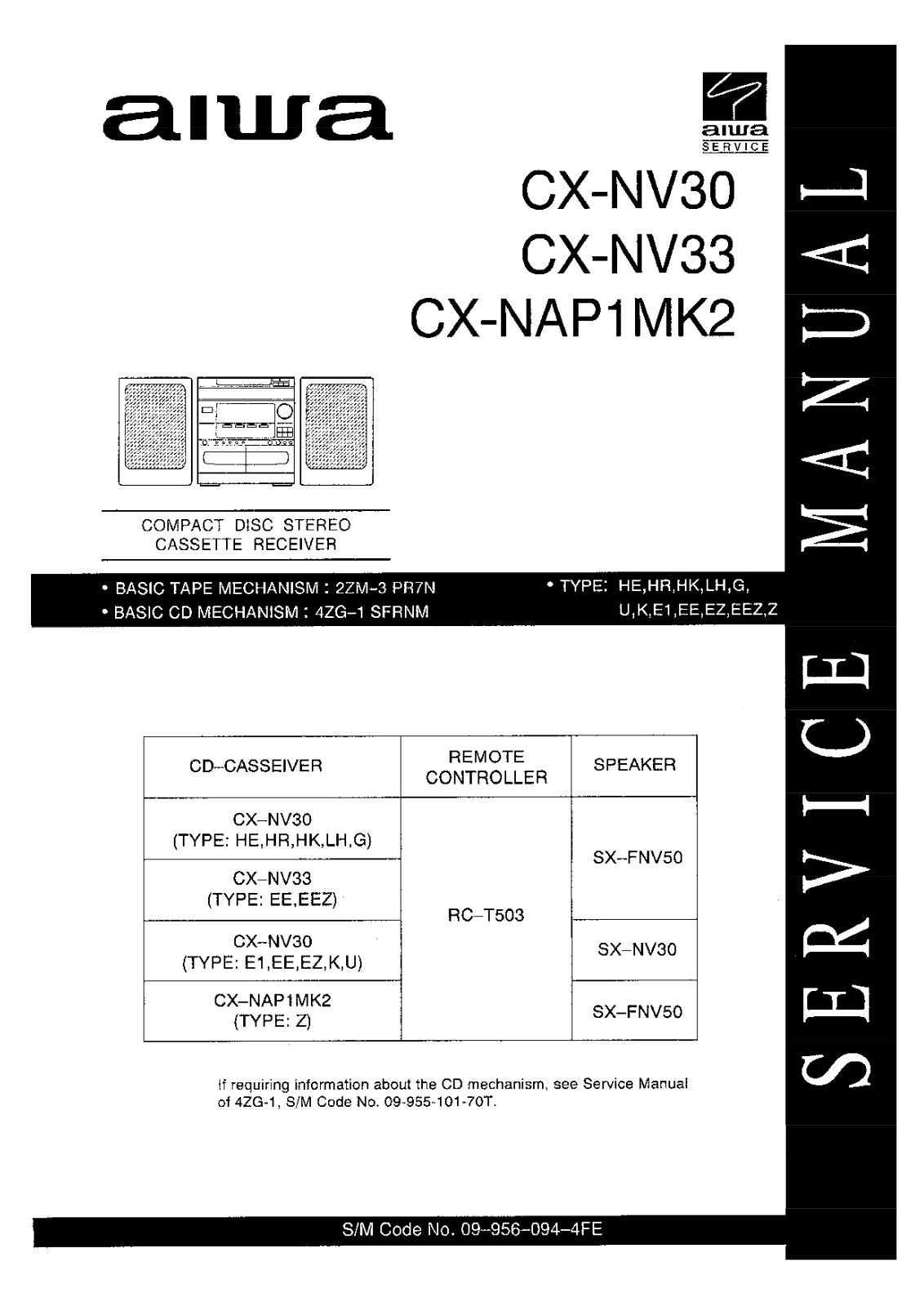 AIWA CX-NV30, CX-NV33, CX-NAP1MK2 Service Manual