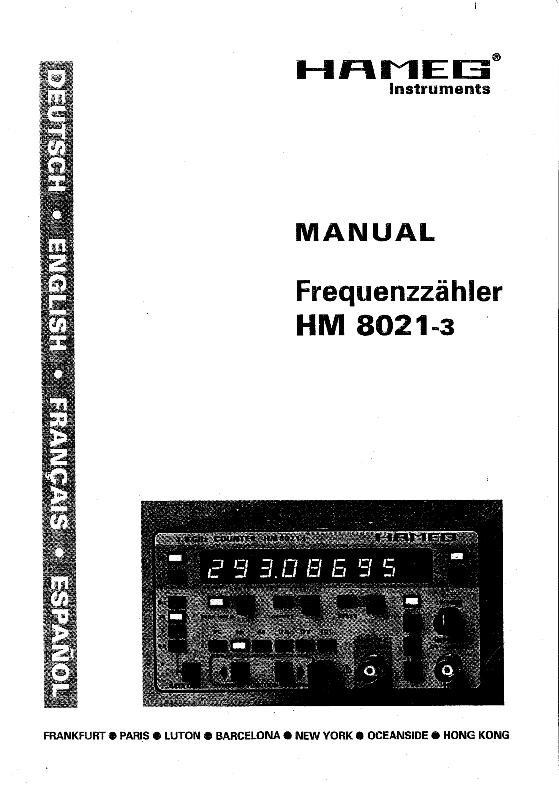 HAMEG HM 8021-3 User guide