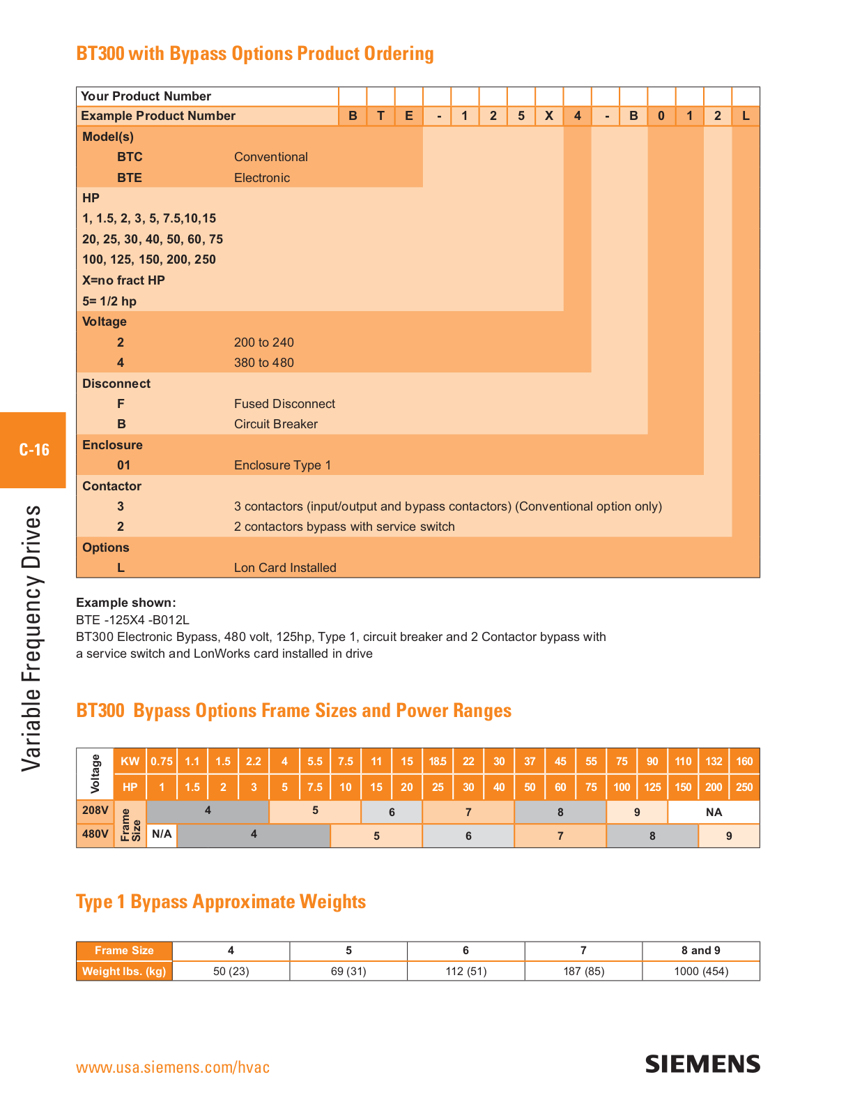 Siemens Building Technologies BT300 Catalog Page