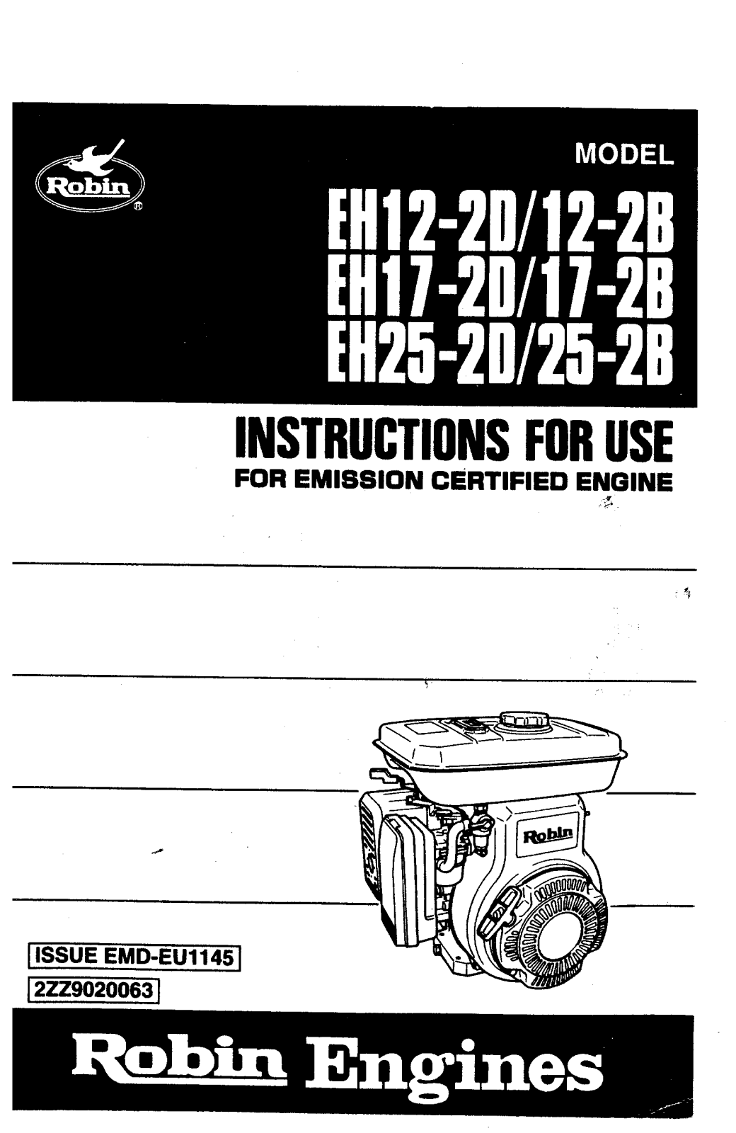 Robin EH12-2D, EH17-2D, EH25-2D User Manual