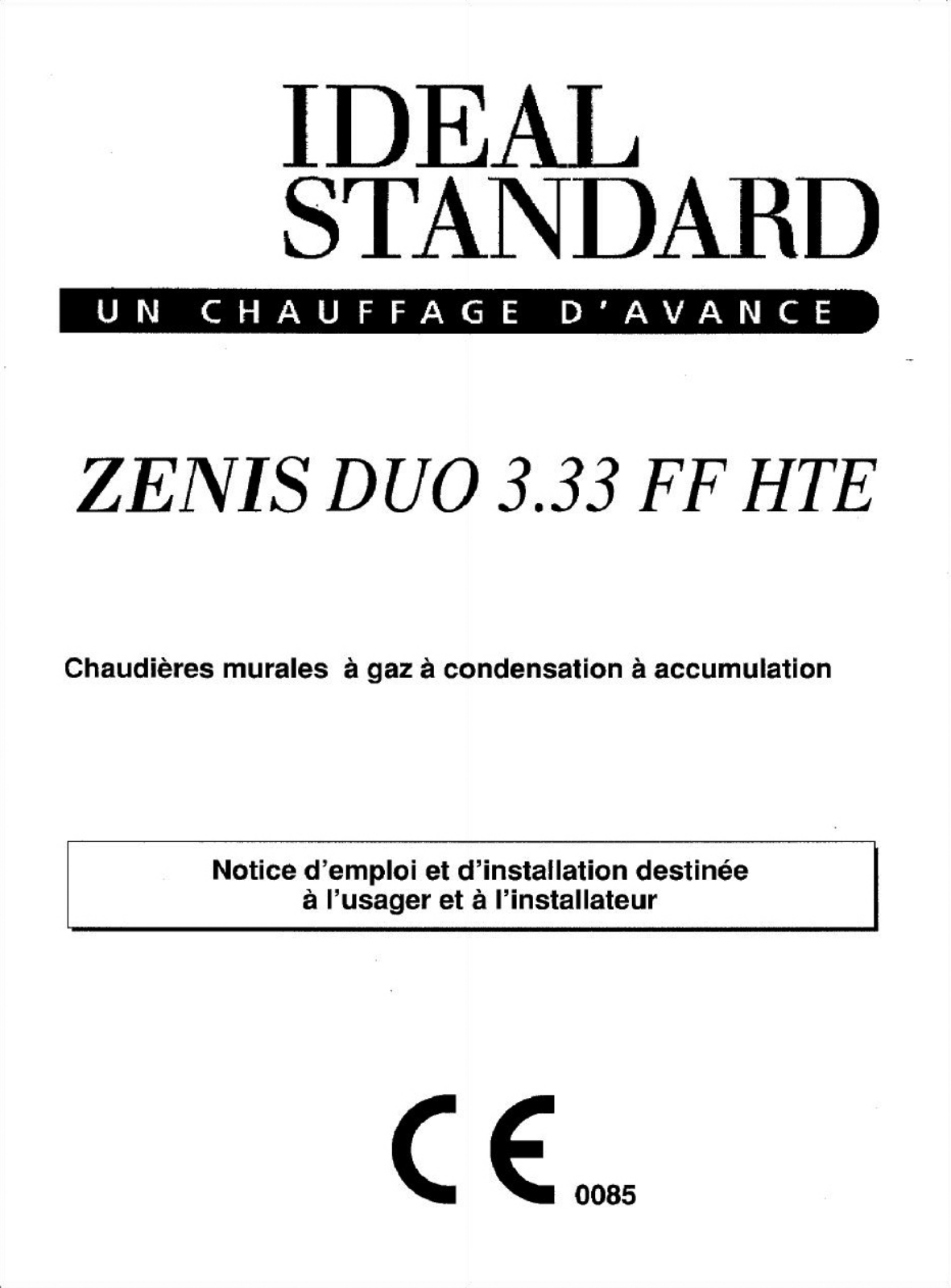 IDEAL ZENIS DUO 3.33 FF HTE User Manual