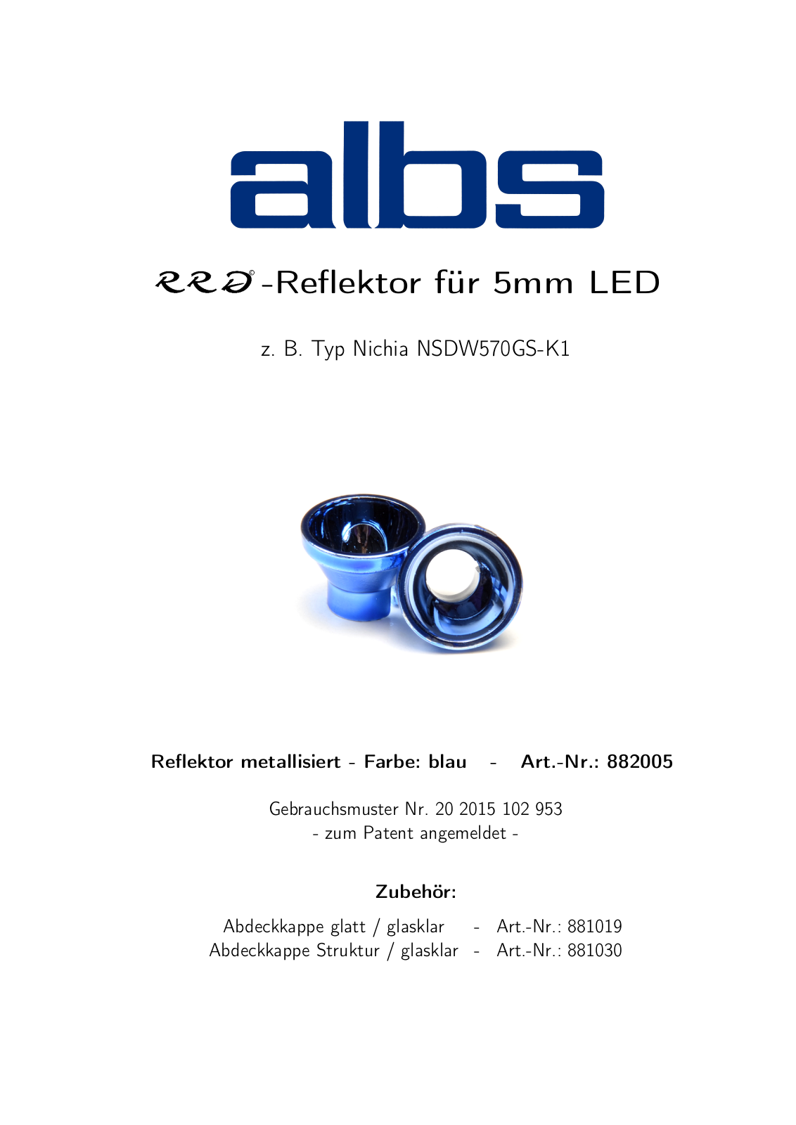 ALBS REFL METALL BL Datasheet - ManualMachine.com