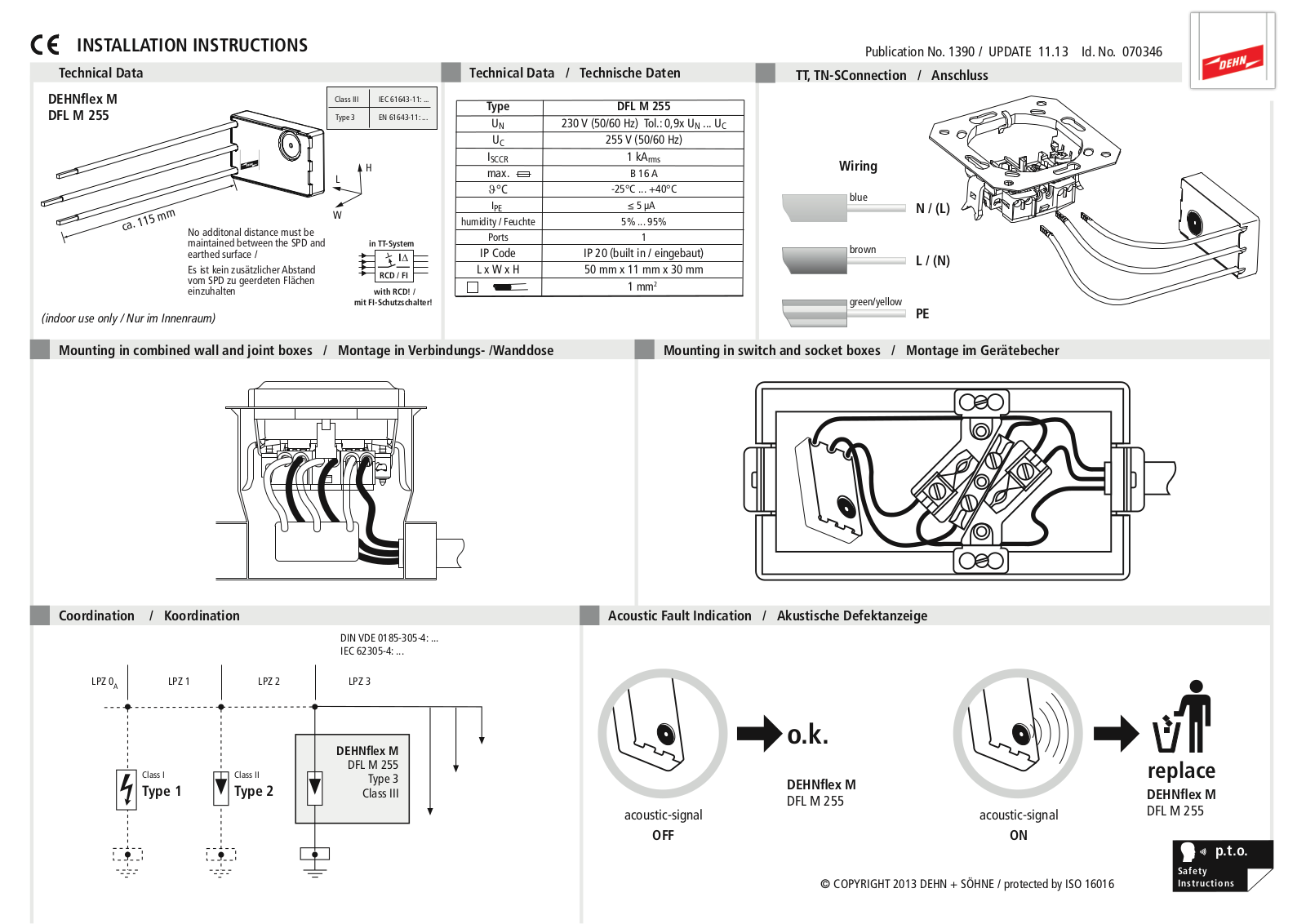 DEHN DFL M 255 User manual