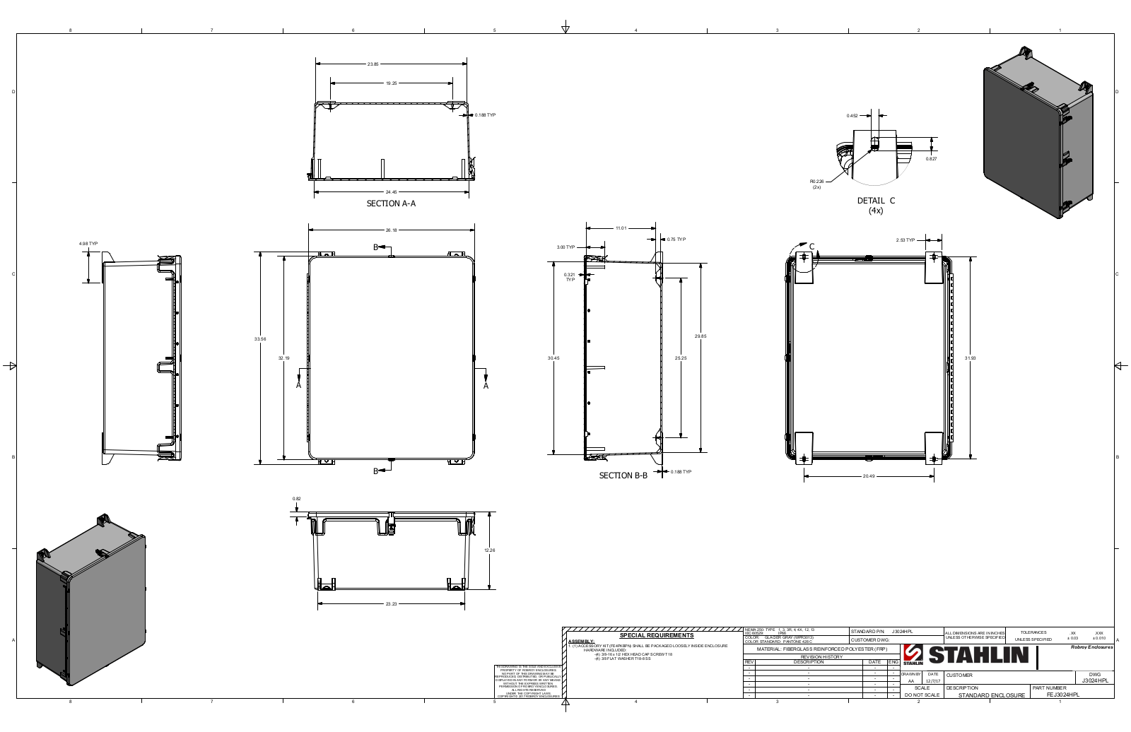 Stahlin J3024HPL Reference Drawing