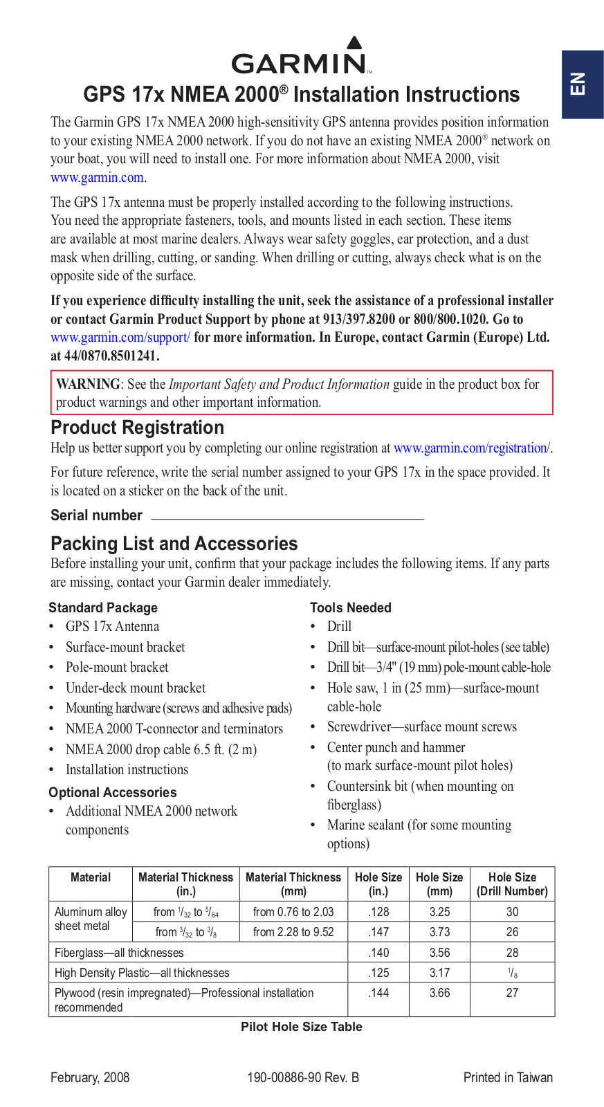 Garmin 17X NMEA 2000 User Manual