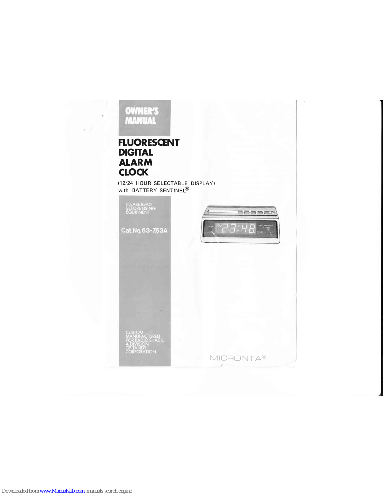 Micronta 63-753A Owner's Manual - ManualMachine.com