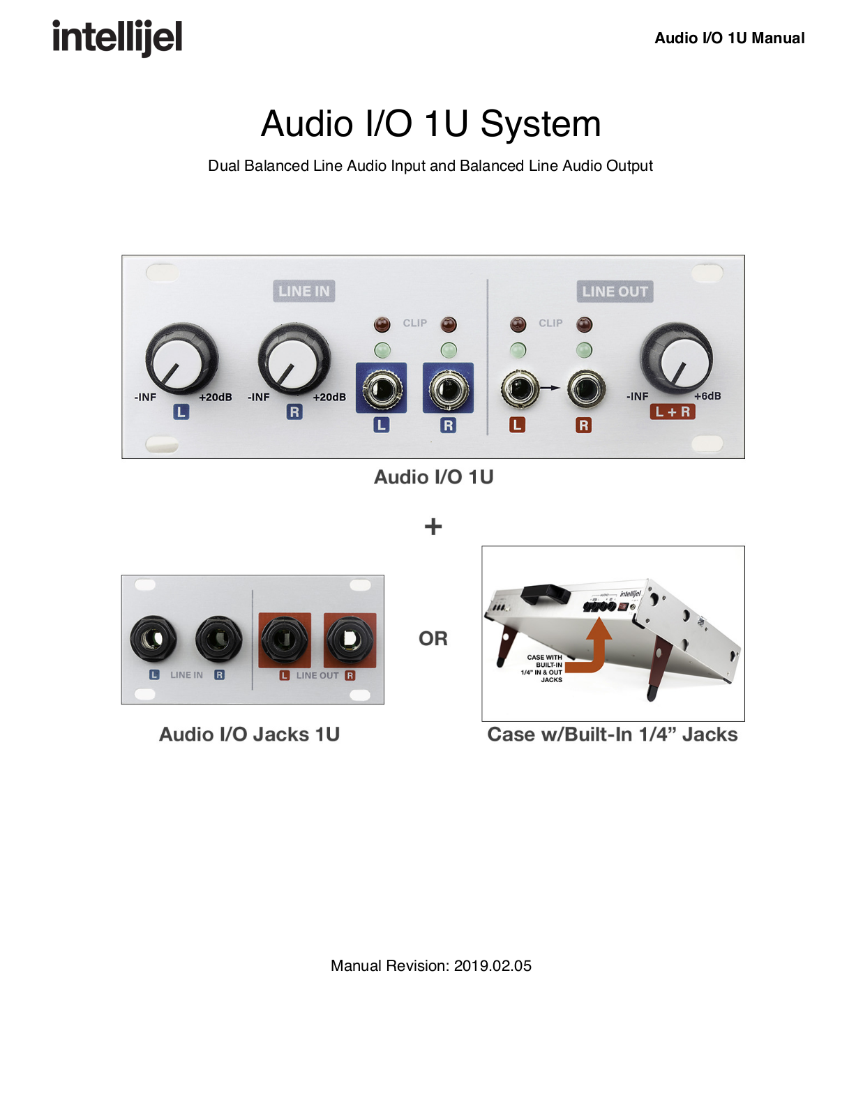 Intellijel Audio I-O 1U User Manual