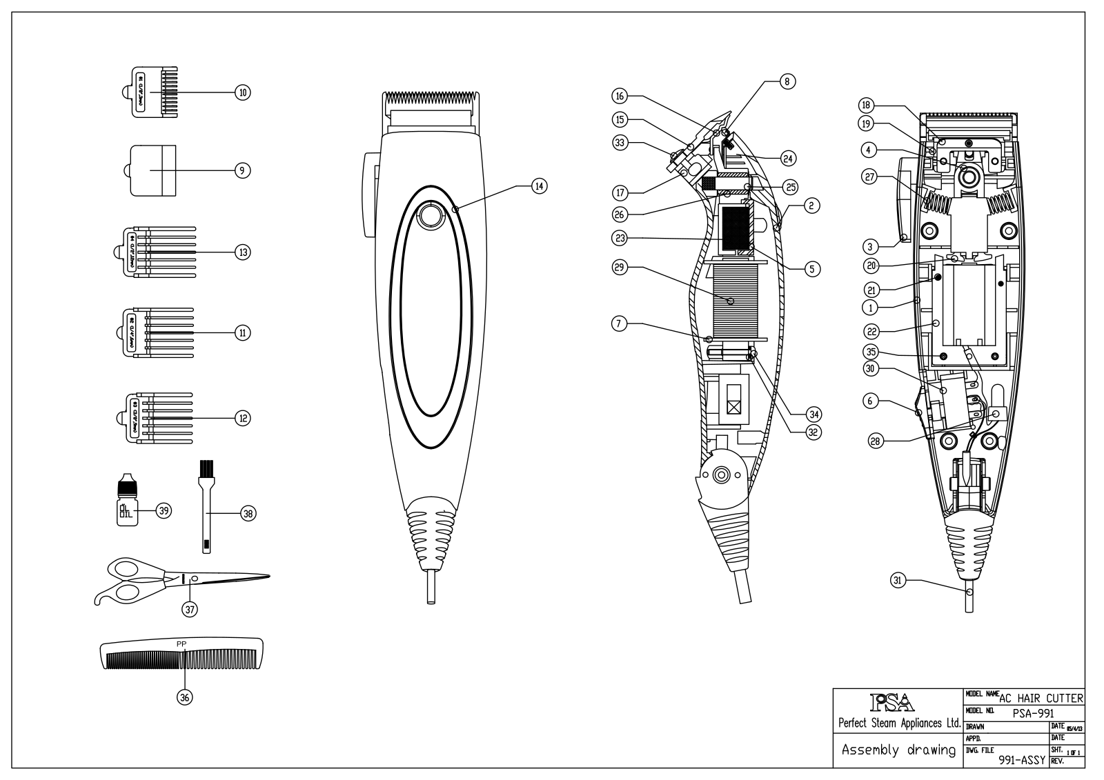 Vitek PSA-991 Exploded view