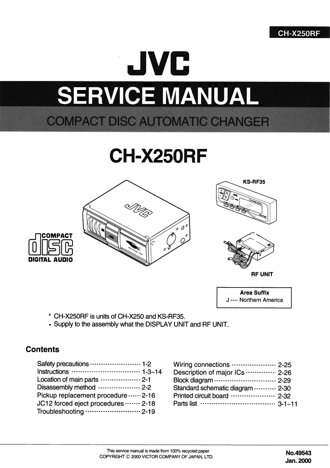 JVC CH-X250RFJ Service Manual