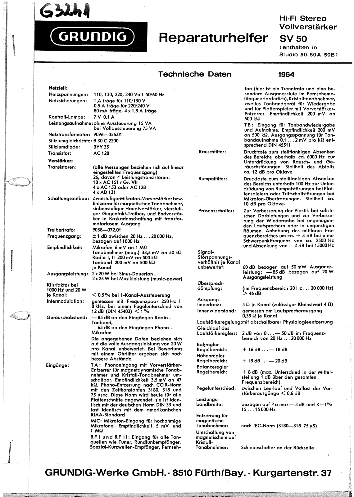 Grundig SV-50 Service Manual