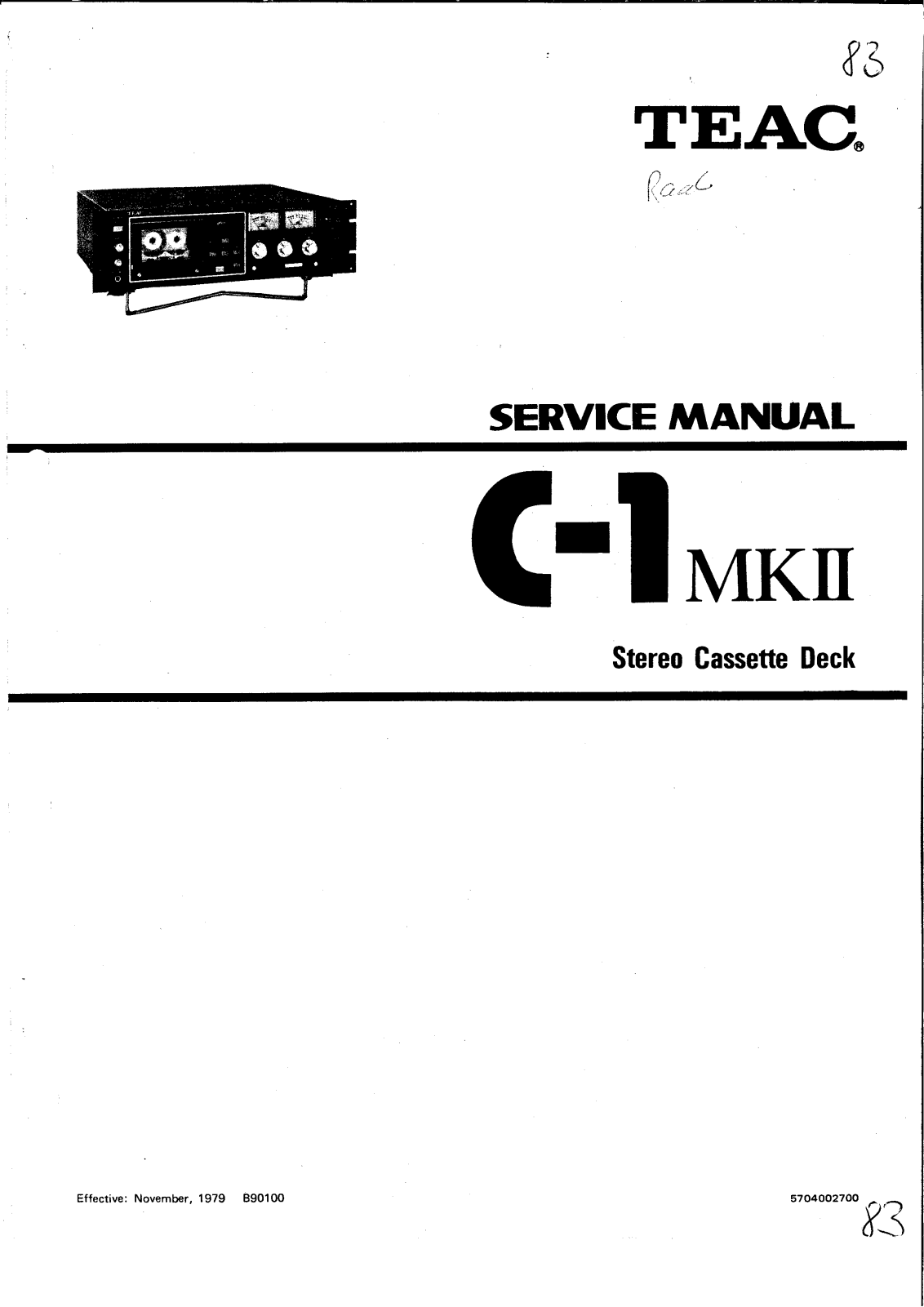 Teac c 1 User Manual