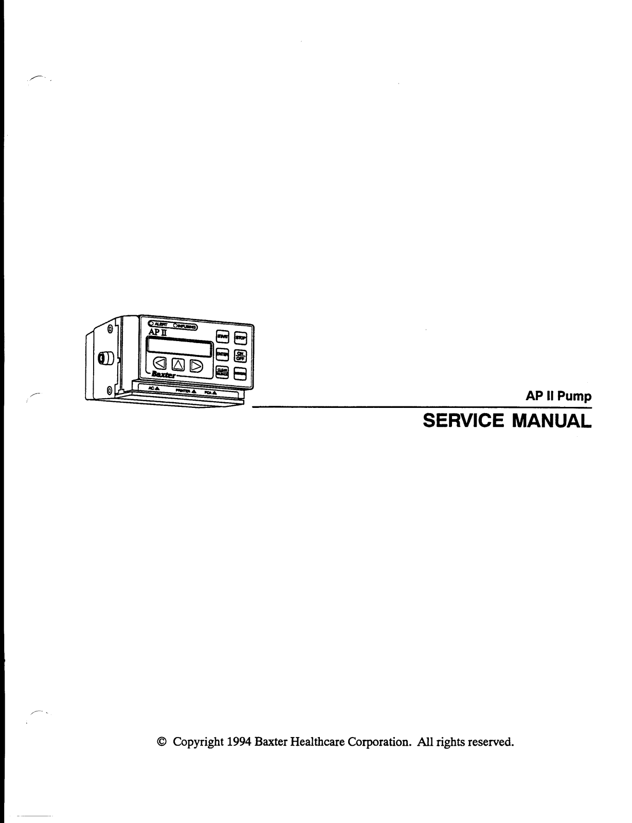 Baxter AP II Pump User manual - ManualMachine.com