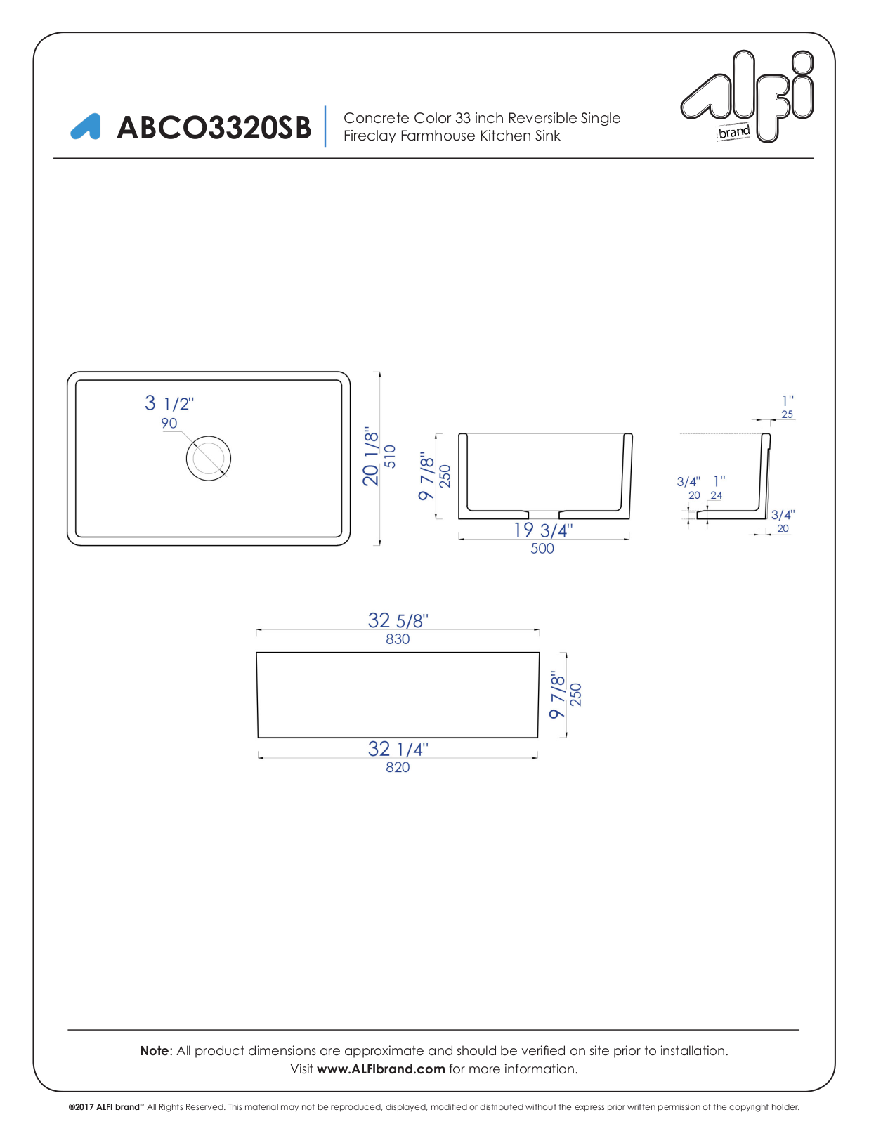 Alfi Brand NBT10006 Dimensions - ManualMachine.com