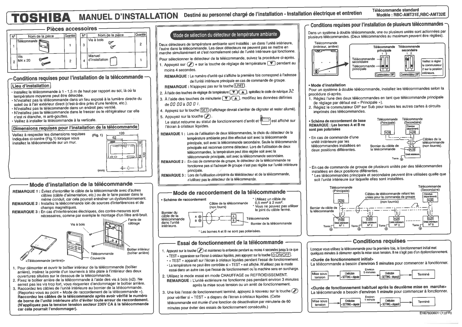 TOSHIBA RBC-AMT32E User Manual