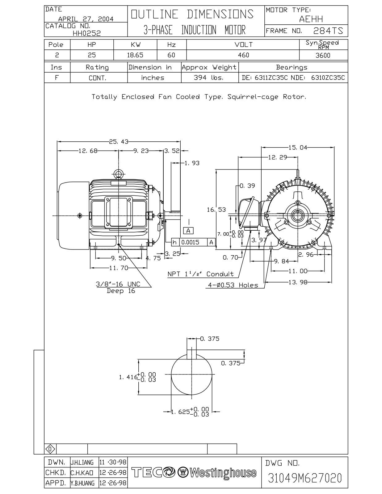 Teco HH0252 Reference Drawing