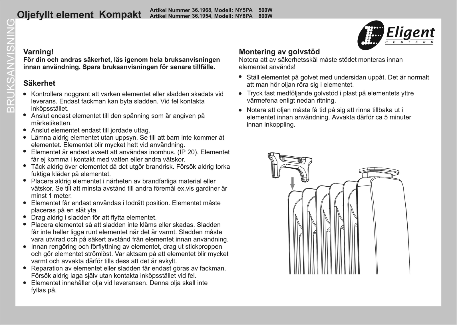 CLAS OHLSON NY5PA, NY8PA User manual - ManualMachine.com