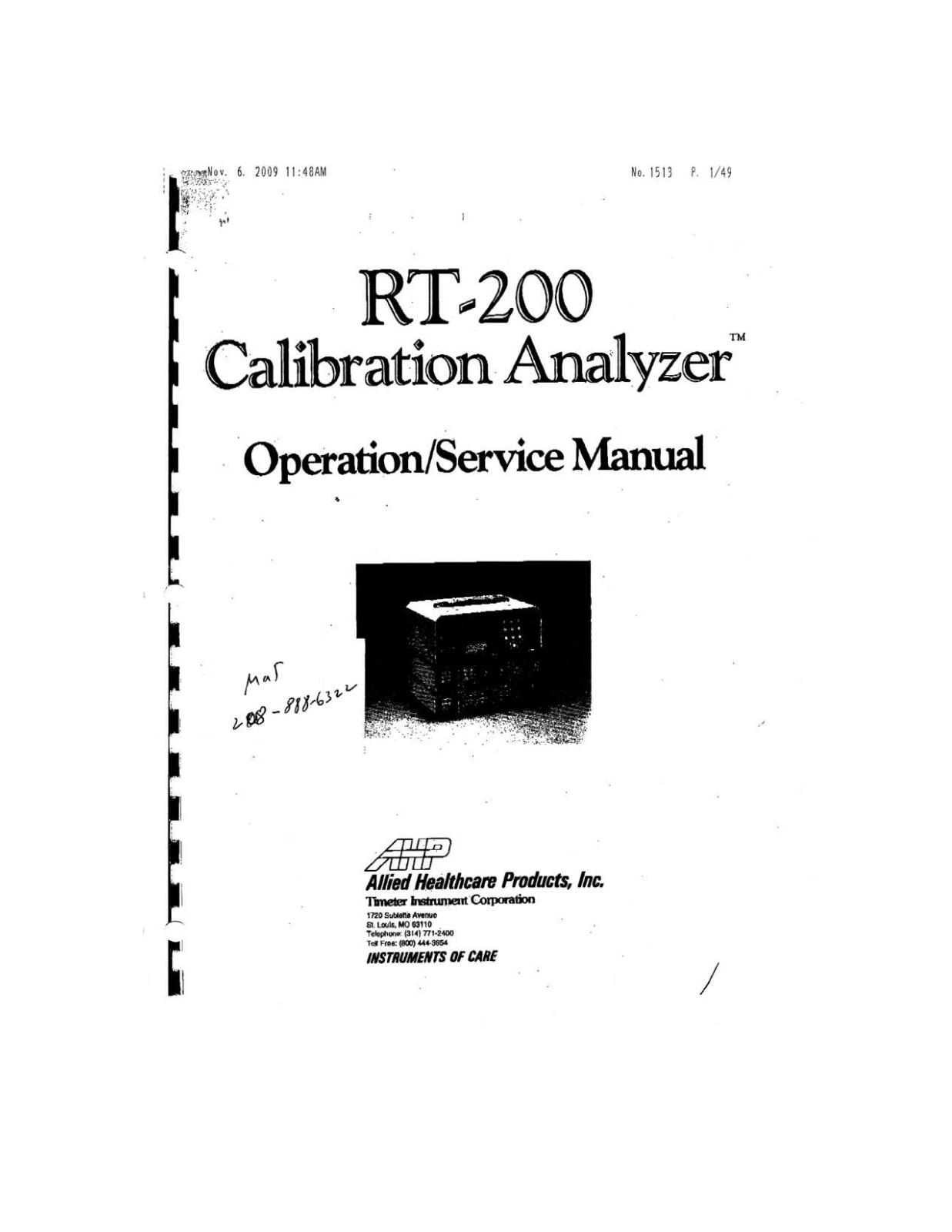 AHP RT-200 User and service manual