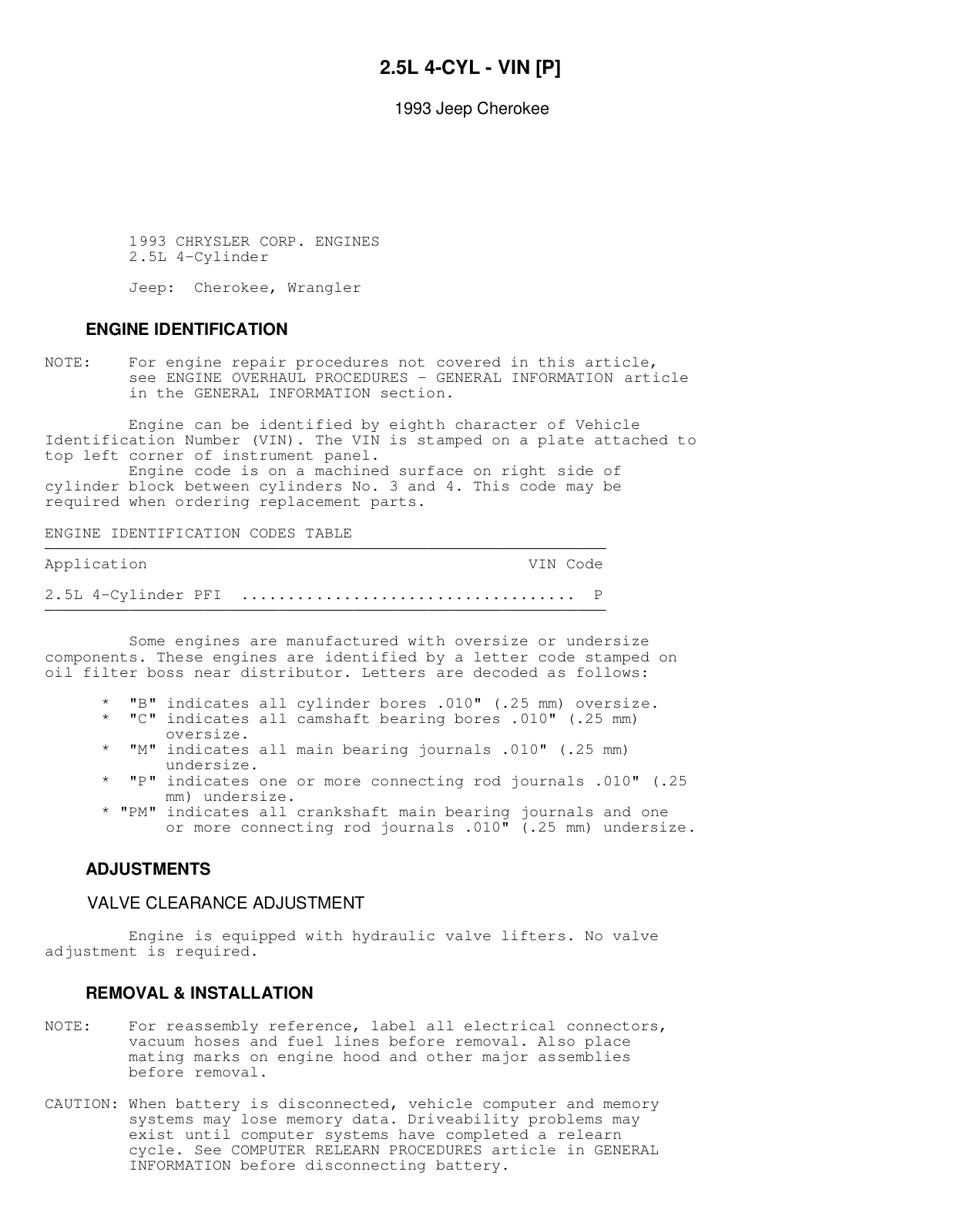 Jeep Wrangler 1993 User Manual