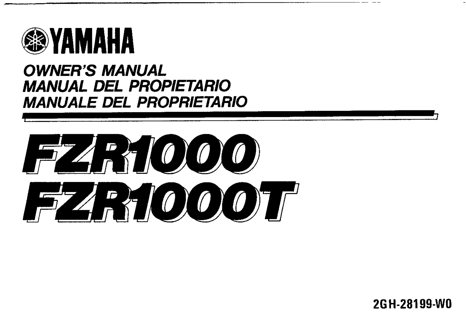 Yamaha FZR1000 T 1987 Owner's manual