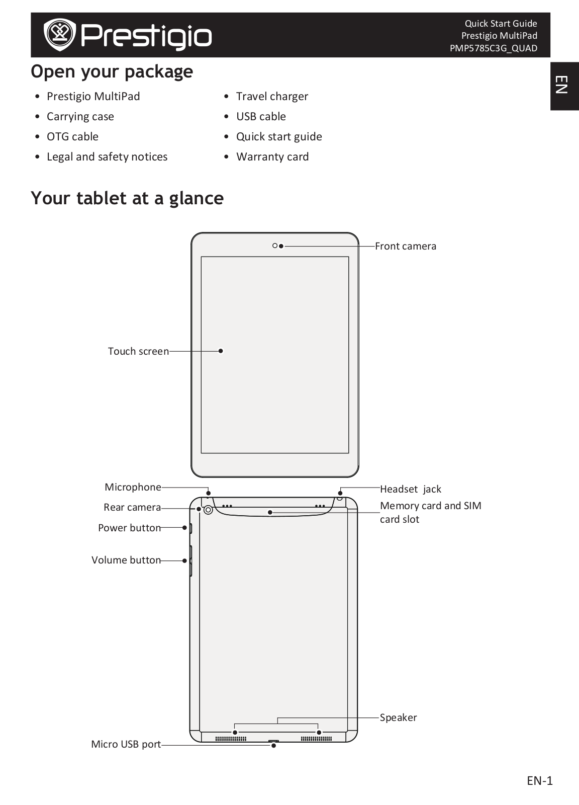 PRESTIGIO PMP5785C3G User Manual