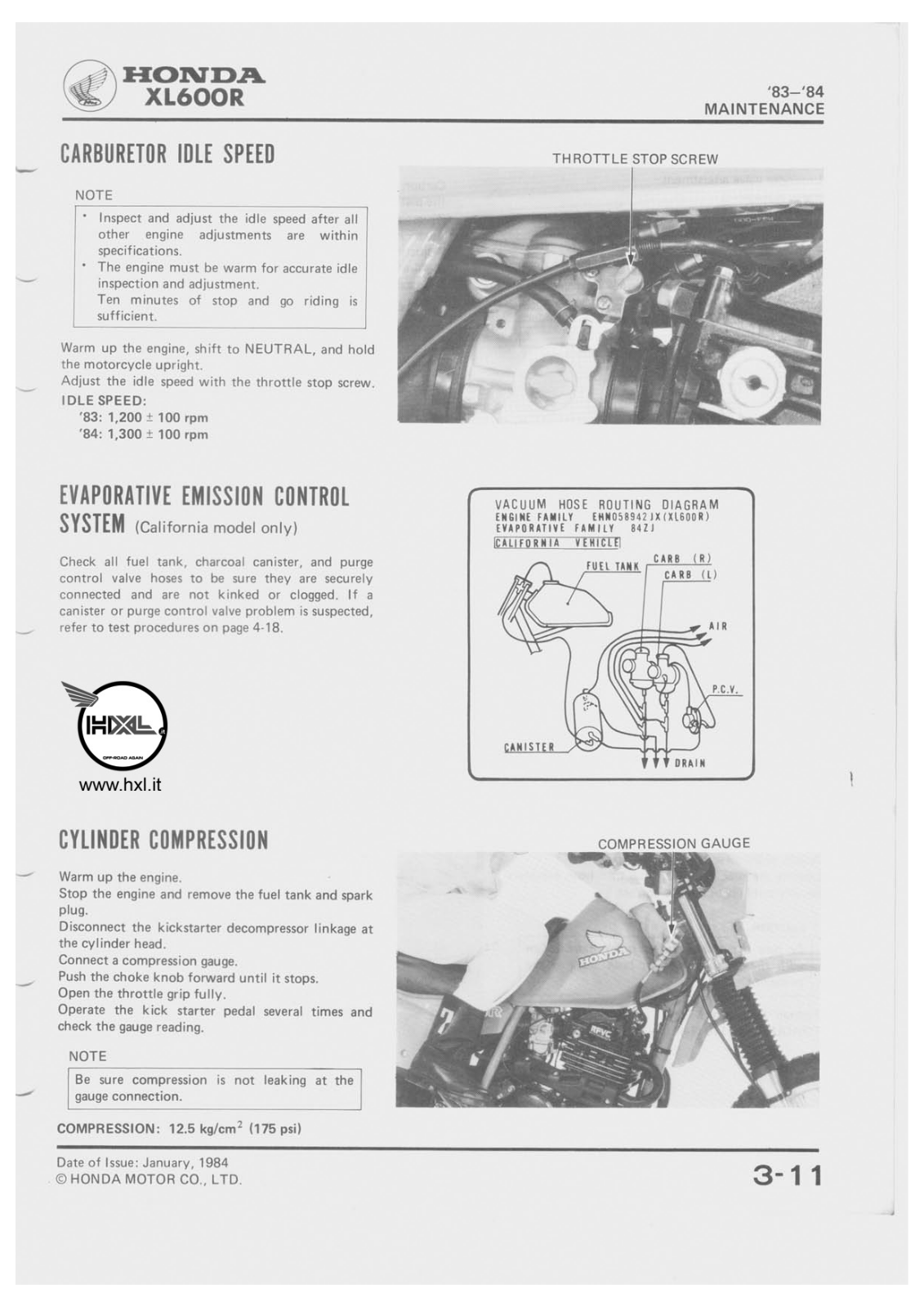 Honda XL600R Service Manual part 03 bis