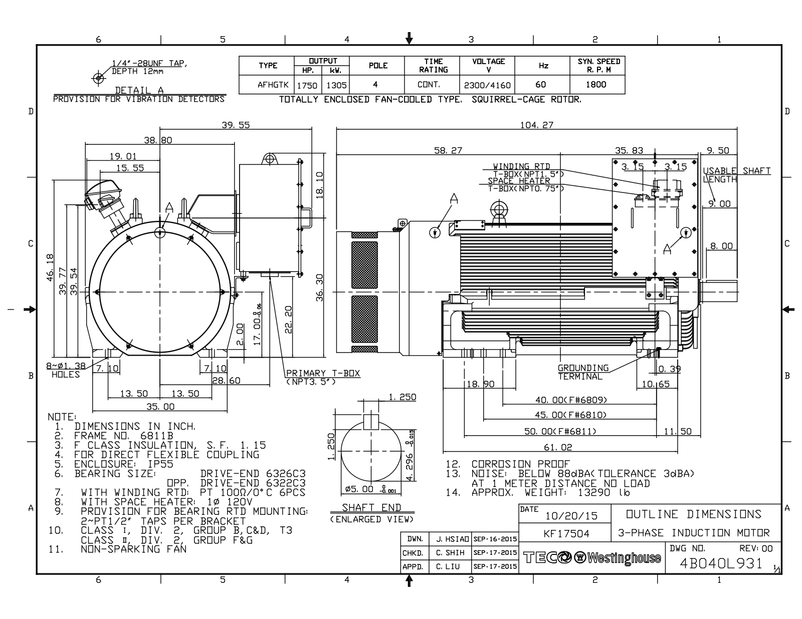 Teco KF17504 Reference Drawing