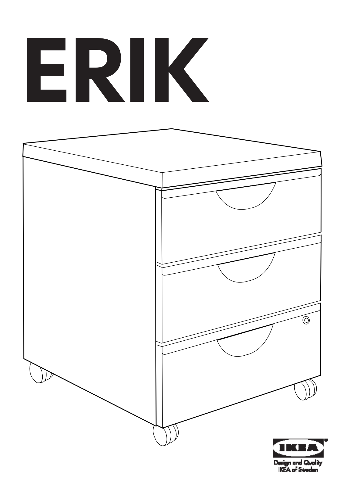 IKEA ERIK DRAWER UNIT-3DRAWERS 16X23 Assembly Instruction